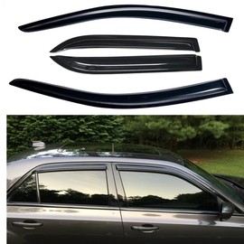 Wensdy 4pcs Window Rain Guards Outside Mount Style Front Rear Tape On Dark Smoke Wind Deflector Window Visors Fit for 2011-2023 Chrysler 300 94432