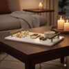 Queenza White Marble Decorative Tray with Gold Handles (12 x