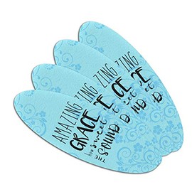 Amazing Grace How Sweet the Sound Double-Sided Oval Nail File Emery Board Set 4 Pack