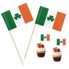 100 Pcs Irish Ireland Shamrock Toothpick Flag Saint Patrick's Day