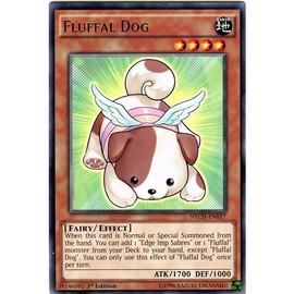 YuGiOh : NECH-EN017 1st Ed Fluffal Dog Rare Card - ( The New Challengers Yu-Gi-Oh! Single Card ) by Deckboosters
