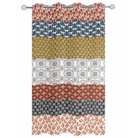 Bohemian Farmhouse Aztec Geometric Stripes Outdoor Curtains for Patio Waterproof Grommet Indoor/Outdoor Drapes Sun Shades Light Filtering Privacy Outside Curtains for Porch,Gazebo,Pergola, 54x84 Inch