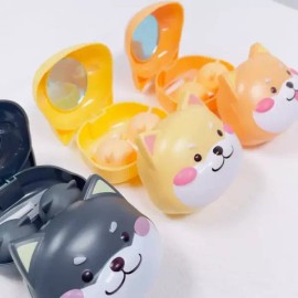 Shiba 시바 렌즈케이스 강아지 렌즈통 귀여운 감성 보관함 [다크그레이] Shiba Lens Case Dog Lens Holder Cute Emotion Storage [Dark Gray]