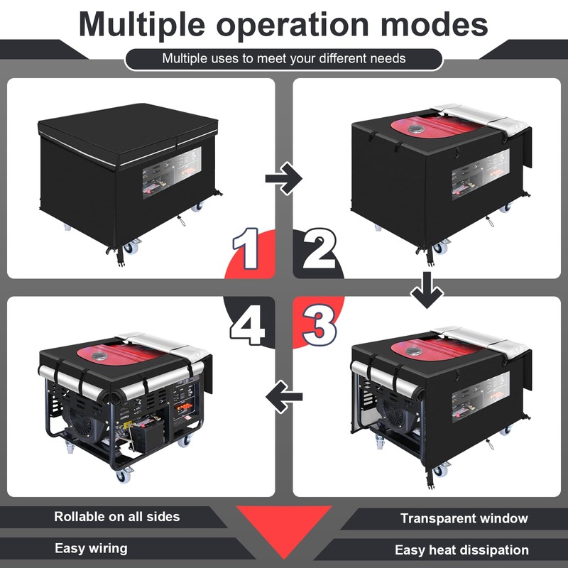 Generator Covers while Running, 32''L×24''W×24''H, Waterproof Generator Covers for Outside