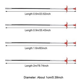 Faderr Claw Pick Up Tool, Flexible Grabber with 4 Claws Extra Long Retractable Claw Retriever Stick, for Litter Toilet Drains Pick Up Bendable Hose(size:2m)