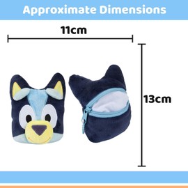 VFM e-Store - Bluey Plush Coin Purse Childrens Video Game Accessories Birthdays, Gifts, Boys and Girls - 13cm x 11cm Blue