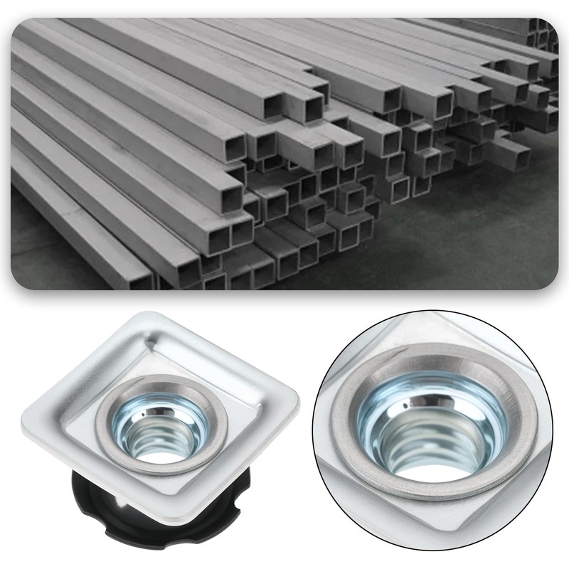 EMSea 8-Piece Square Tube Insert Metal Thread Insert with Star