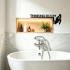 Funny Thinking Room Bathroom Wall Art Signs, Black Metal Door