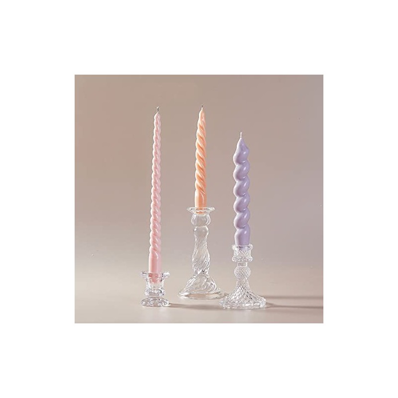 Vintage Glass Candlesticks Candles Holders Candelabras Wedding Celebration Centerpiece Taper