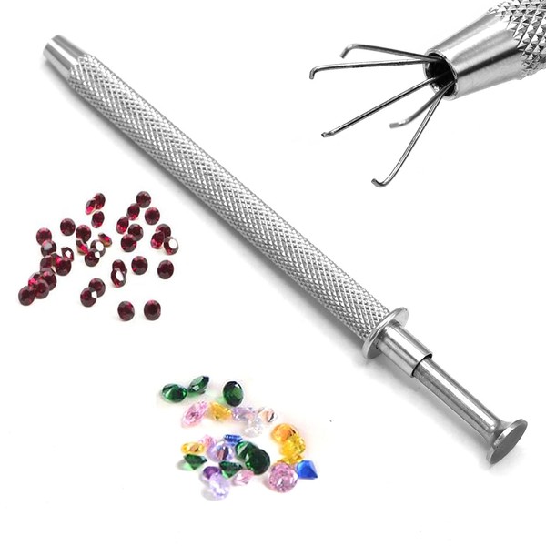 OdontoMed2011 4.5" Bead Ball Diamond Grabber Holding Body Piercing Tool For Easy Pickup Tools 5 Prong Claw Stainless Steel