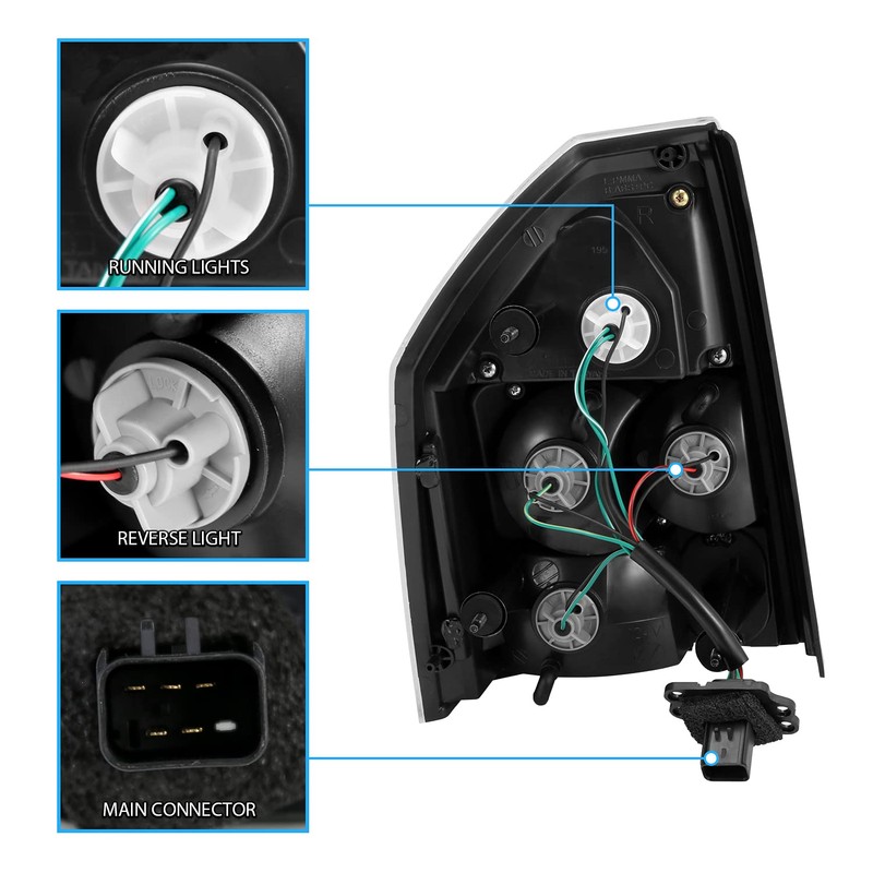 AmeriLite LED Chrome Replacement Taillights Set For Chrysler 300/300C -