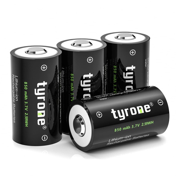 tyrone CR123 Rechargeable Batteries, 4-Pack CR123A Lithium Batteries for Arlo