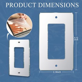 10PC Mirror Light Switch Plates Single Rocker 4.72" X 2.91" Switch Light Cover Durable Wall Plates Decorative Outlet Covers Acrylic Mirrored（Single Rocker）