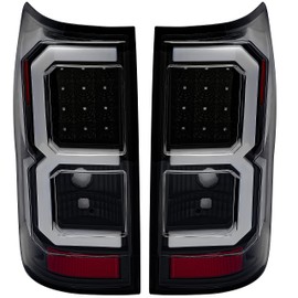 ECOTRIC Tail Lights Compatible with 2007-2013 Toyota Tundra Pickup Truck Pair LED Tube Bar Taillights Brake Lamps LED Tube Style Clear Lens Black Housing Passenger and Driver Side