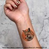 Azeeda 4 x 'Fuchs Porträt' Temporäre Tattoos - Wasserfest, Hautfreundlich