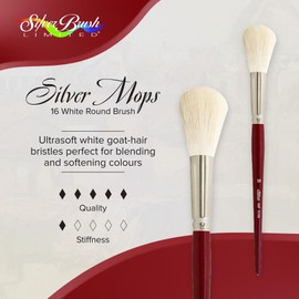 Silver Brush Limited Silver Mop White Round Oil Paintbrush, Size 16