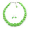 Avalaya Acrylic Bead Short Necklace And Stud Earring Set in
