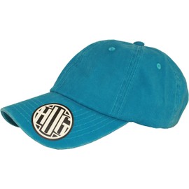 Premium Plain Cotton Cap Vintage Style Heavy Washed Dad Hat 100% Cotton Adjustable PU Leather Back Strap Men Women Unisex (Aqua)