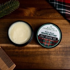 Kilt Beard Co. Kilted Lumberjack Beard Butter for Men- Best beard Moisturizer & Conditioner & Conditioner- All-Natural Shea & Mango Butter- Softens & Hydrates Dry, Coarse Beards- Cedarwood, Apple, & Cinnamon Scent