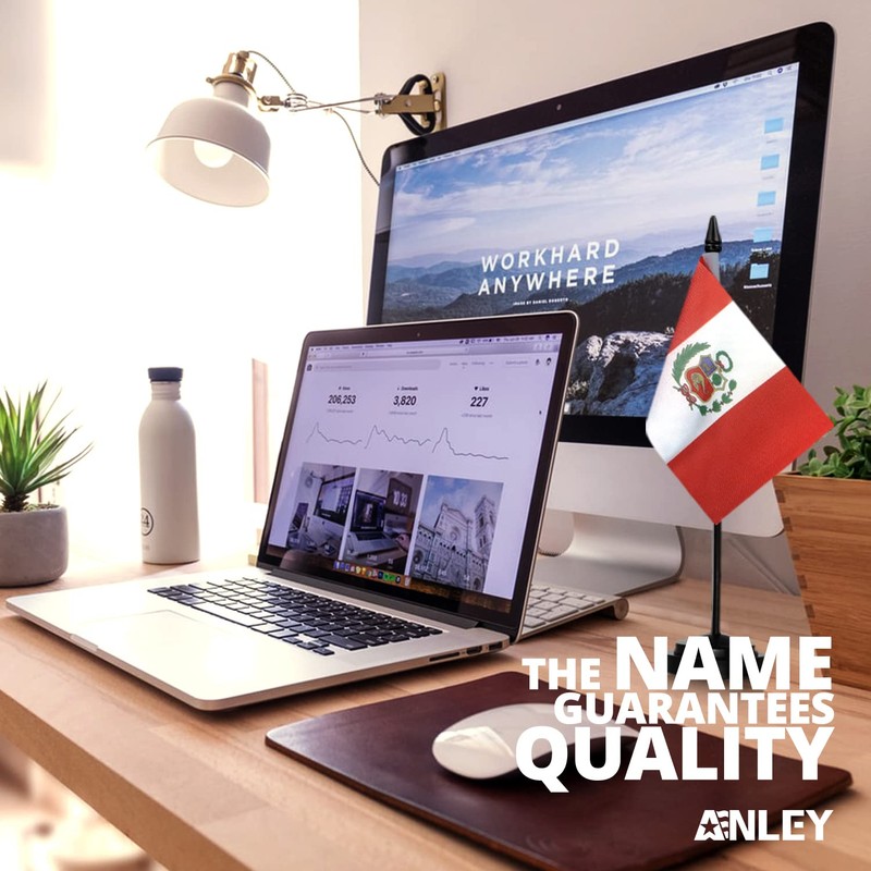 Anley Peru Deluxe Desk Flag Set - 6 x 4