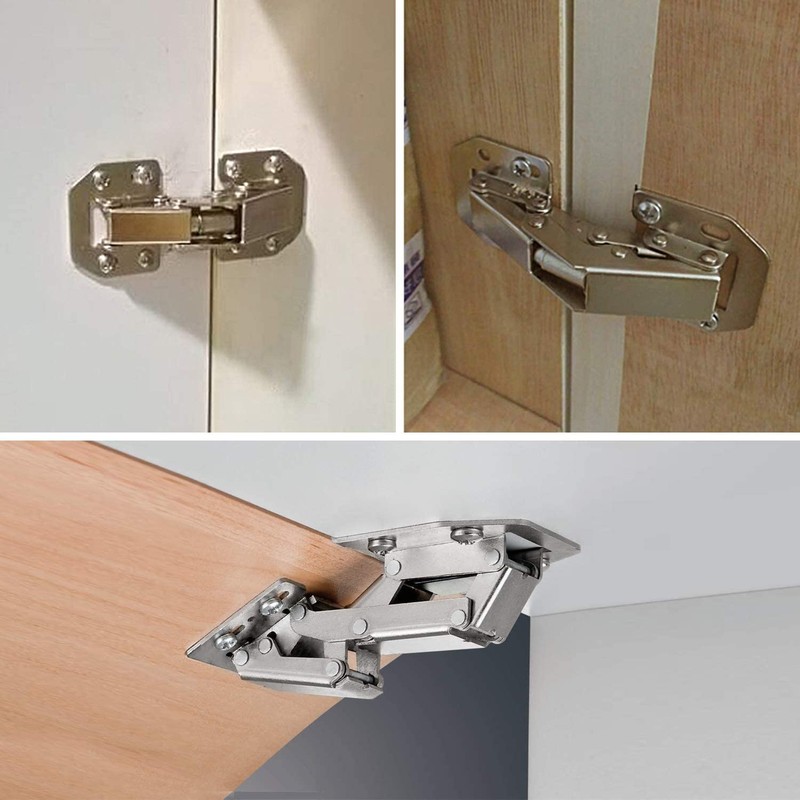 8 x Screw-On Hinges with Spring Opening Angle 90° Cupboards