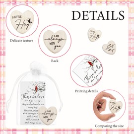 100 Sets Funeral Favors,Bulk Wooden Heart Pocket Hug Token with Cardinal Greeting Cards Organza Bag Pocket Hug Keepsake for Family Friend Colleagues Guests Church Easter Memorial Day