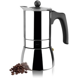 Magefesa Genova Stovetop Espresso Maker, 4 Cups/6.5 oz, 18/10 Stainless Steel Moka Pot, Italian Greca Coffee Maker, Suitable for Induction