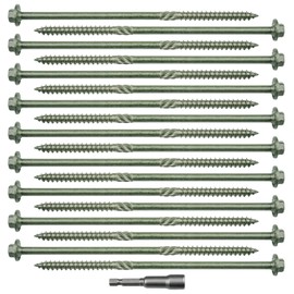 18 Pcs Timber Screws, 6.3 x 150mm Timber Fixing, Hex Head, Hex Washer Head for Wood For Outdoor Wood Frame Construction (M6.3 * 150mm)