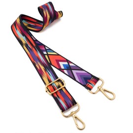 Wide Shoulder Strap Adjustable Replacement Belt Guitar Style Crossbody Bag Handbag Strap Multicolor Canvas Straps(Wide:1.4in) (Color34)