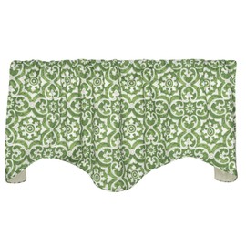 Valances for Windows, Kitchen Valances or Valances for Living Room Valance Curtains Window Treatments, Green Curtains Swag Short Curtains Valances Lined Adjustable Valence 53" x 18"