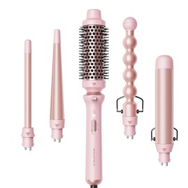 Wavytalk Multi Curl 5 en 1,Con Cepillo Térmico y 4 Varitas de Rizadora  Cerámica Intercambiables (1.3-3.8 cm), Iones Negativos, Calentamiento...      