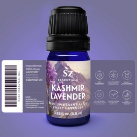Sz Essentials Kashmir Lavender Essential Oil – 100% Pure & Undiluted – Sweet Floral Scent for Relaxation, Aromatherapy, Self-Care, Natural Perfumery – Vegan & Therapeutic – 0.22 fl oz (6.5 mL)