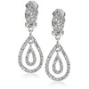 Silver Crystal Rhinestone Two Layer Teardrop Pear Shaped Dangle Clip