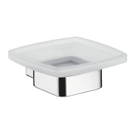 Emco Loft 053000100 Wall-Mounted Soap Dish Satinated Crystal Glass Chrome