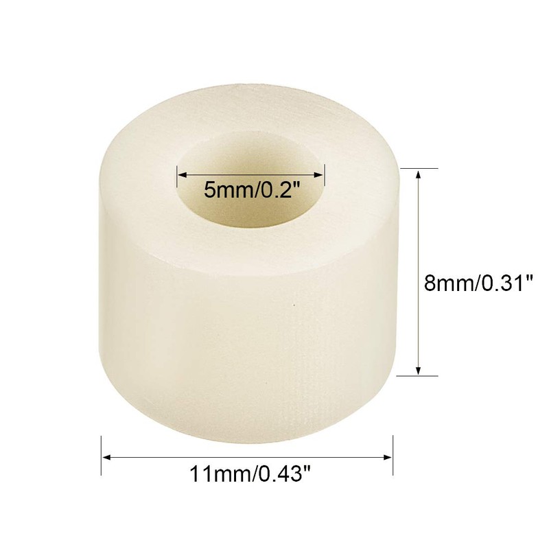 sourcing map ABS Round Cylinder Spacers Washers 11 mm x