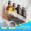 YAWSOUP Acrylic Shower Shelves 3 Pack, Clear Adhesive Shower Caddy