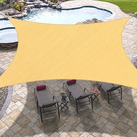 OutdoorLines Rectangle Sun Shade Sails for Patios 10 x 13 ft  Sun UV Blocking Outdoor Canopy, Sunshades for Backyard, Lawn and Garden and All Outdoor Activities, Sand