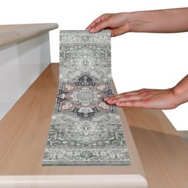 Tiveney Stair Treads Non Slip, 15PCS 8"x30" Residue-Free Anti Slip Tape Cuttable Stair Runner for Wooden Steps, Waterproof Grip Tape for Stairs, Indoor Staircase Friction Tape for Kids Elders Dogs