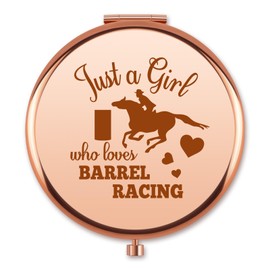 Aerfhhy Barrel Racing Rodeo Lovers Fans Gift for Cowgirl Folding Travel Compact Mirror Barrel Racer Racing Horse Lovers Cowgirl Christmas Birthday Equestrian Riding Gift Compact Makeup Mirror