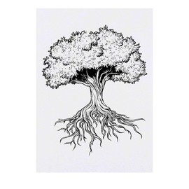 'Tree with Roots' Temporary Tattoo - Water Resistant, Skin-Safe, Non-Toxic Transfer (TO00083735)