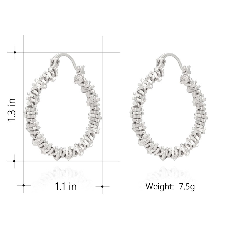Milan Chiva 14K Gold Hoop Earrings for Women, Plated Chunky