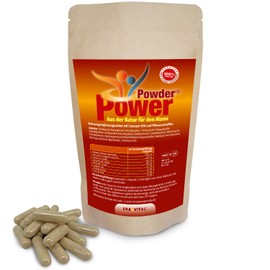 PowerPowder Kapseln 90 Kapseln, Aus der Natur für den Mann, mit schwarzes Maca Wurzel Pulver-, Cordyceps-, Schisandra-, Klettenwurzel-, und anderen Pflanzen-Extrakten, Coenzym Q10 vegan