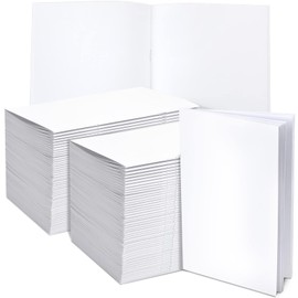 White Blank Books for Kids to Write Stories Unlined Sketch Book Paper White Notebook 5.5 x 8.5 Inch Write Your Own Book for Kids Bulk Journaling, Art, Writing, Drawing Supplies, 24 Pages (100 Pcs)