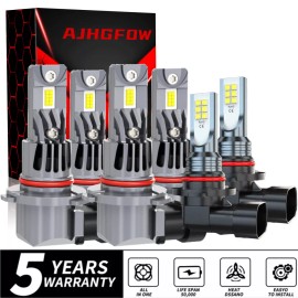 AJHGFOW For Jeep Grand Cherokee 2005-2010 6x 6500K LED Headlight + Fog Light Bulbs Kit