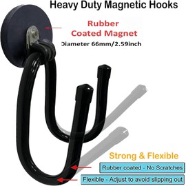 AUXPhome Heavy Duty Garage Storage Magnetic Hooks, Garden Power Tool Holder Organizer Hangers for Chainsaw, Powerful Cruise Garage Workshop Tool Box Magnet Organize Hangers for Tools