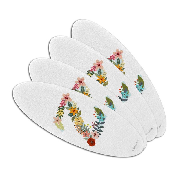 Letter Z Floral Monogram Initial Double-Sided Oval Nail File Emery