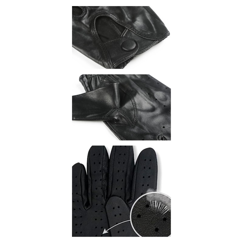 SURAWIL Mens Leather Driving Gloves Touchscreen, Unlined Thin Leather Driving