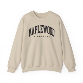 CUSTOMI Maplewood Minnesota Adult Unisex Crewneck Sweatshirt, Sand, L