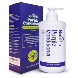 Acondicionador Morado Herbishh – Neutraliza Tonos Amarillos y Cobrizos | Hidratación Profunda con Jazmín, Jojoba y Aguacate | Seguro para Cabello Teñido, Vegano y Sin Silicona | 500 ml