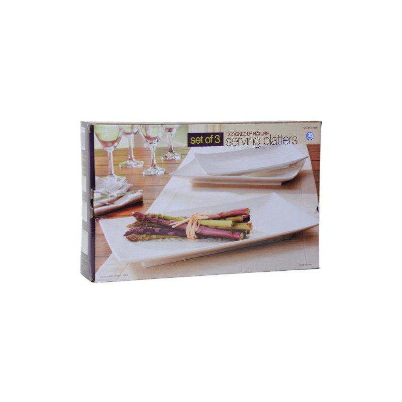 Design by Nature Porcelain Serving Platters - Set of 3
